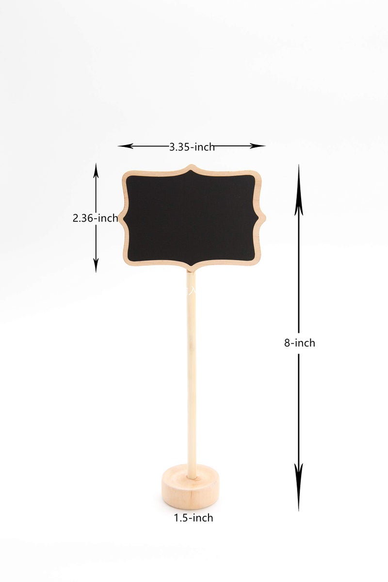 DSTELIN 15 Pack Wood Mini Chalkboard Signs (Water-Based Chalk and Replacement Stickers Are Included) Small Rectangle Chalkboards Blackboard for Weddings, Message Board Signs and Special Event Decorations - Image 4